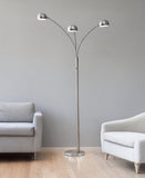 84" Steel Three Light Tree Floor Lamp With Silver Metal Bell Shades - Homeroots