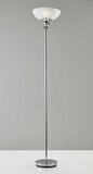 Modern Chrome Thick Pole Torchiere Floor Lamp - Homeroots
