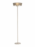 71" Brushed Silver Torchiere Floor Lamp With Linen Round Shade - Homeroots