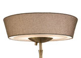 71" Brushed Silver Torchiere Floor Lamp With Linen Round Shade - Homeroots