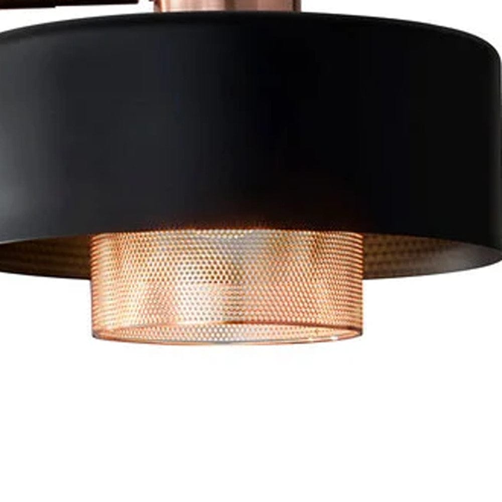 60" Copper Task Floor Lamp With Black Metal Drum Shade - Homeroots - Flyclothing LLC