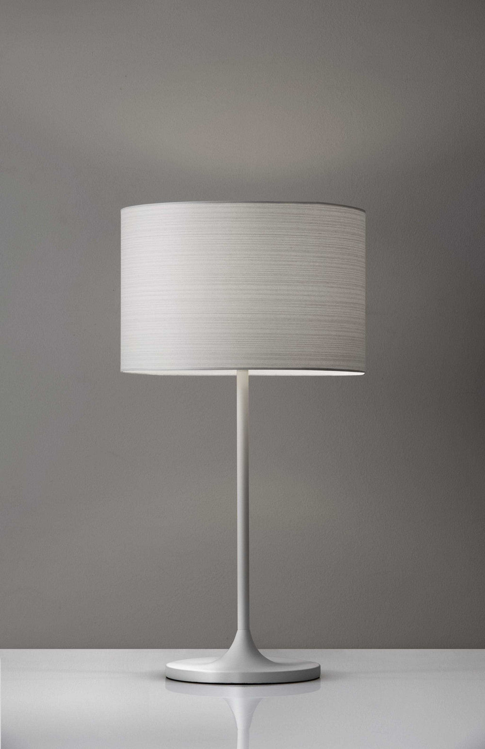 White On White Metal Table Lamp - Homeroots - Flyclothing LLC