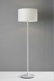60" White Metal Floor Lamp With White Drum Shade - Homeroots - Flyclothing LLC