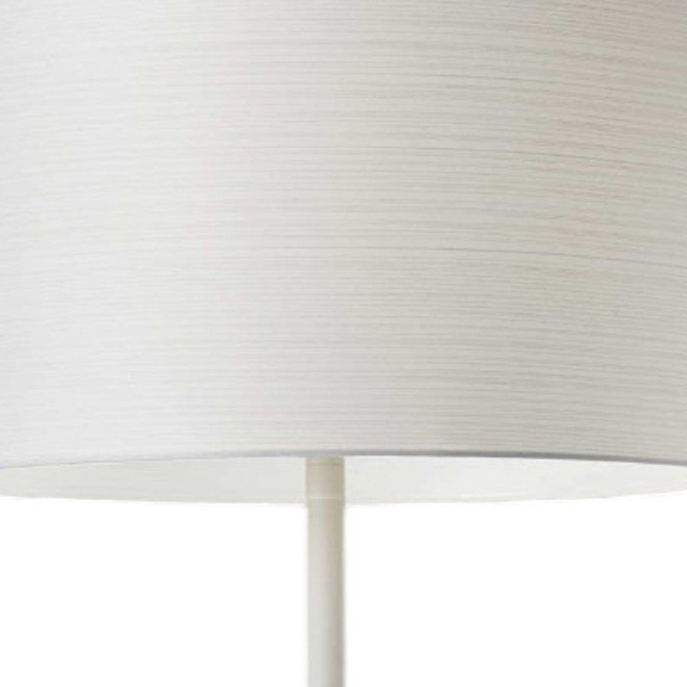 60" White Metal Floor Lamp With White Drum Shade - Homeroots - Flyclothing LLC