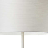 60" White Metal Floor Lamp With White Drum Shade - Homeroots