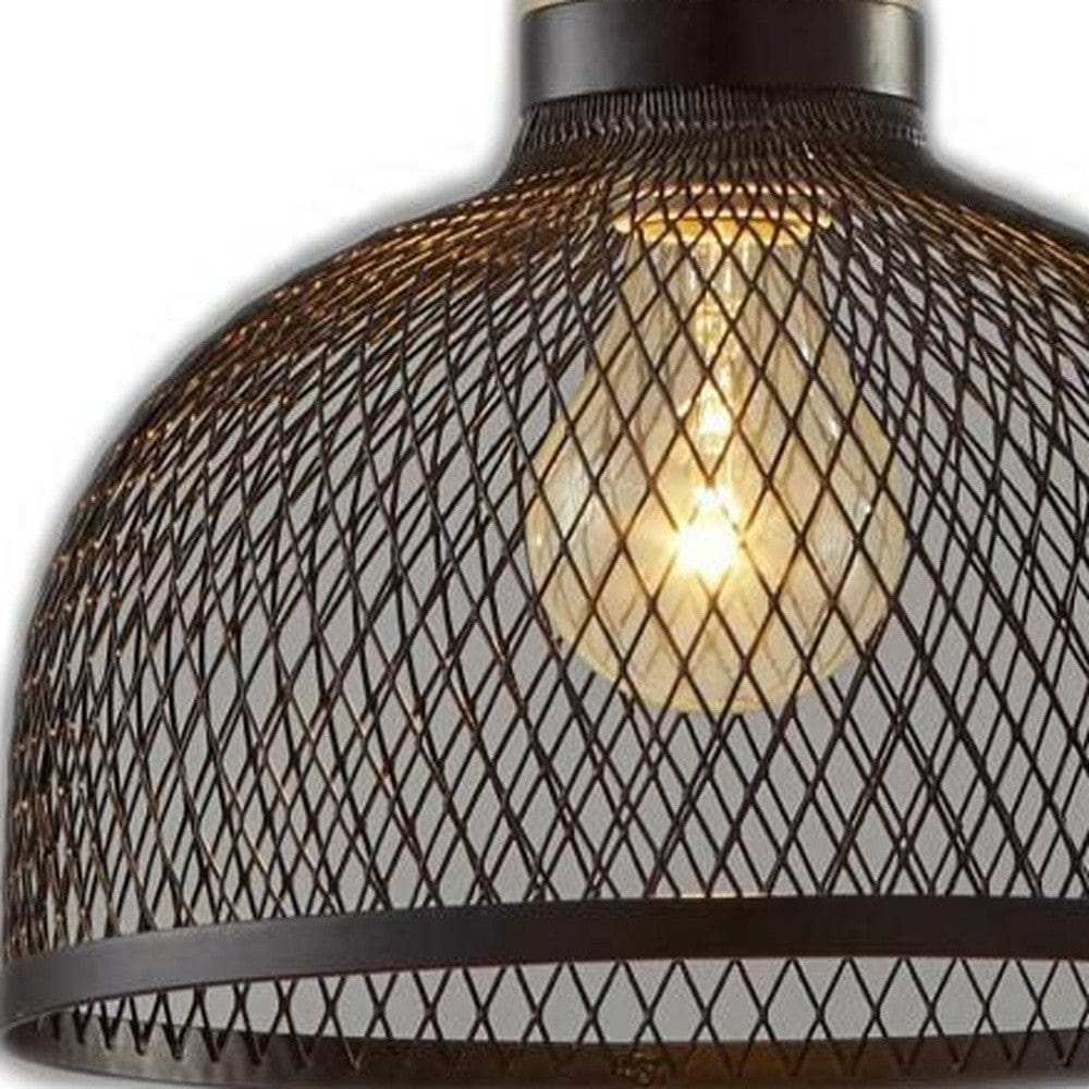 Caged Black Metal Small Ceiling Pendant - Homeroots - Flyclothing LLC