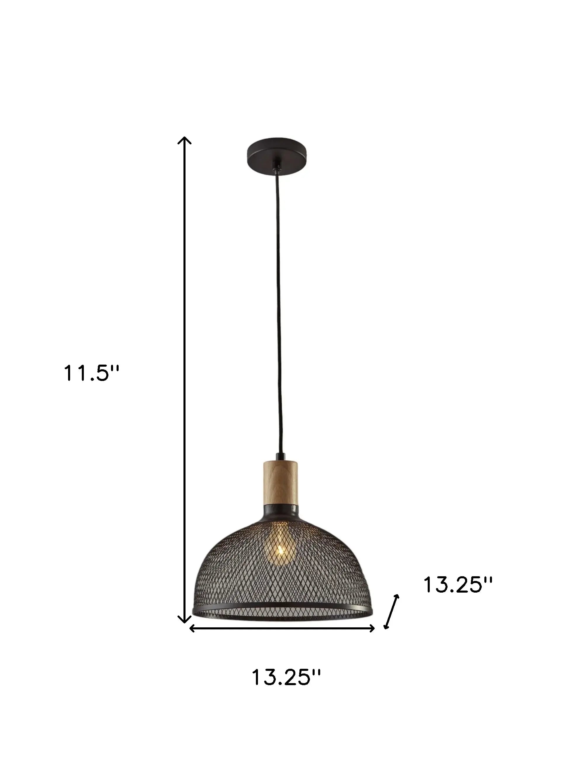 Caged Black Metal Large Ceiling Pendant - Homeroots - Flyclothing LLC