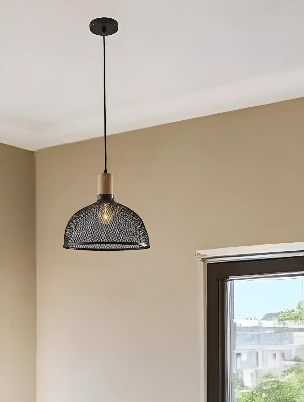 Caged Black Metal Large Ceiling Pendant - Homeroots - Flyclothing LLC