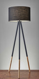 60" Black Tripod Floor Lamp With Black Drum Shade - Homeroots - Flyclothing LLC