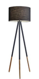 60" Black Tripod Floor Lamp With Black Drum Shade - Homeroots