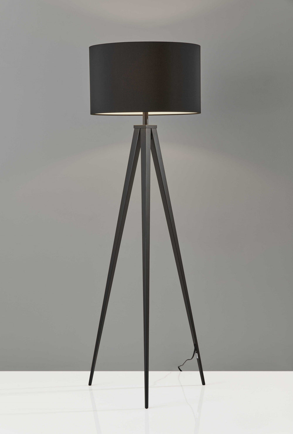 62" Black Tripod Floor Lamp With Black Drum Shade - Homeroots - Flyclothing LLC