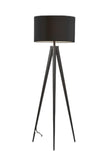 62" Black Tripod Floor Lamp With Black Drum Shade - Homeroots