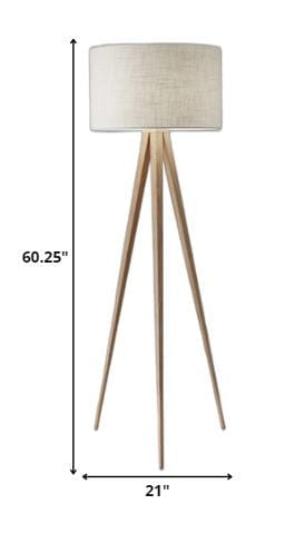 60" Tripod Floor Lamp With White Drum Shade - Homeroots - Flyclothing LLC