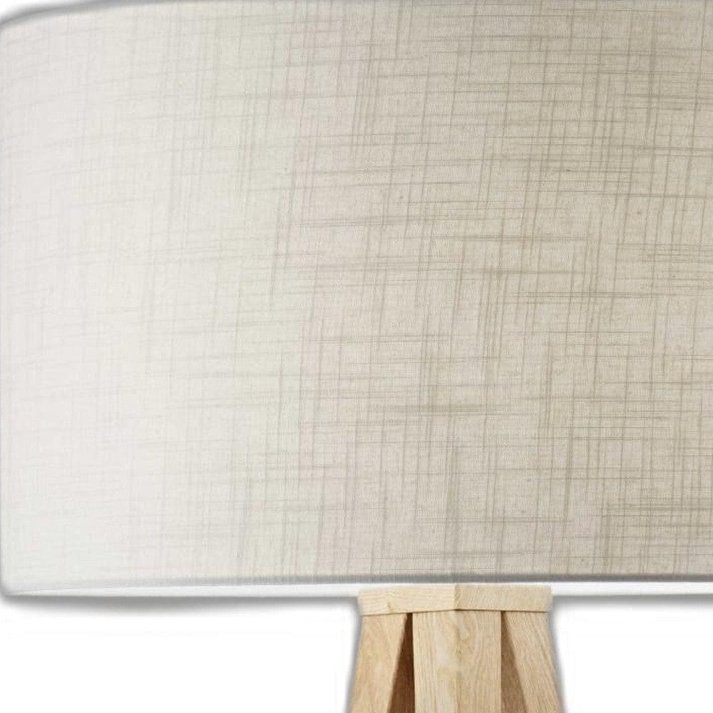 60" Tripod Floor Lamp With White Drum Shade - Homeroots