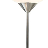 71" Two Light Torchiere Floor Lamp With White Acrylic Bowl Shades - Homeroots