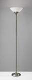 Tailored Satin Steel Metal Torchiere With Bright Illumination - Homeroots