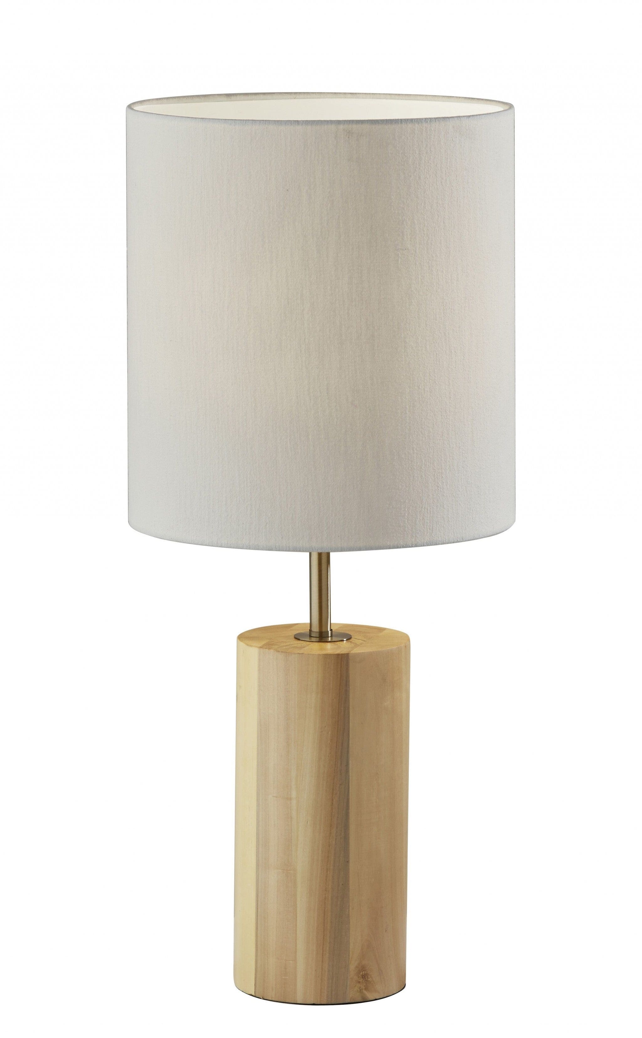Natural Wood Circular Block Table Lamp - Homeroots