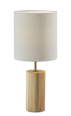 Natural Wood Circular Block Table Lamp - Homeroots