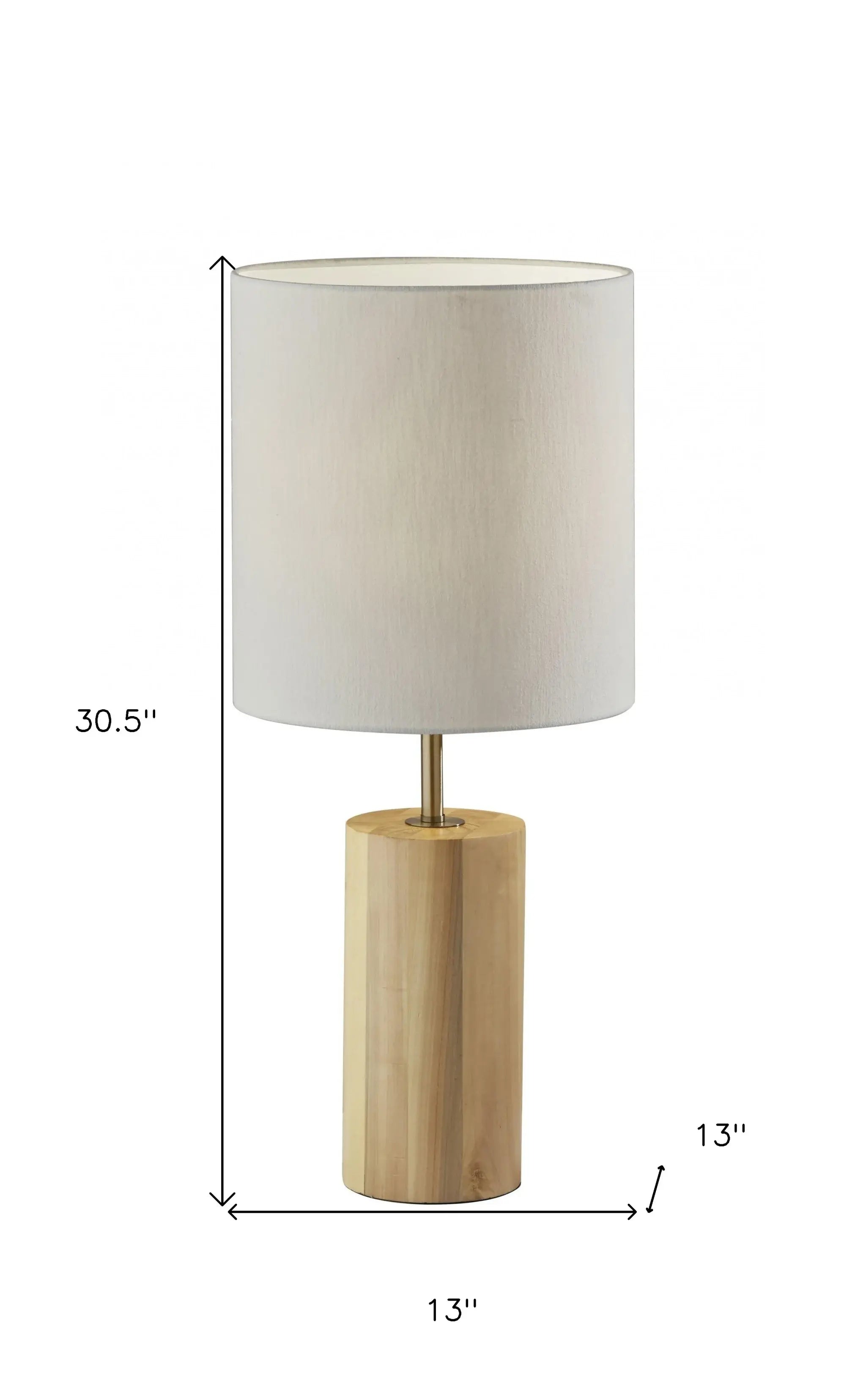 Natural Wood Circular Block Table Lamp - Homeroots - Flyclothing LLC