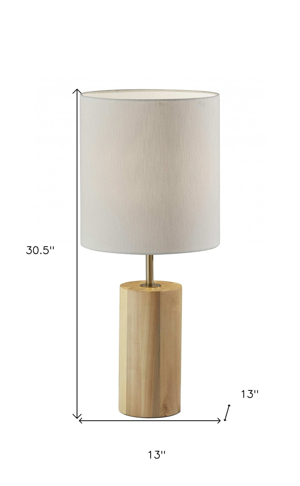 Natural Wood Circular Block Table Lamp - Homeroots - Flyclothing LLC