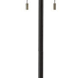 60" Black Traditional Shaped Floor Lamp With White Drum Shade - Homeroots