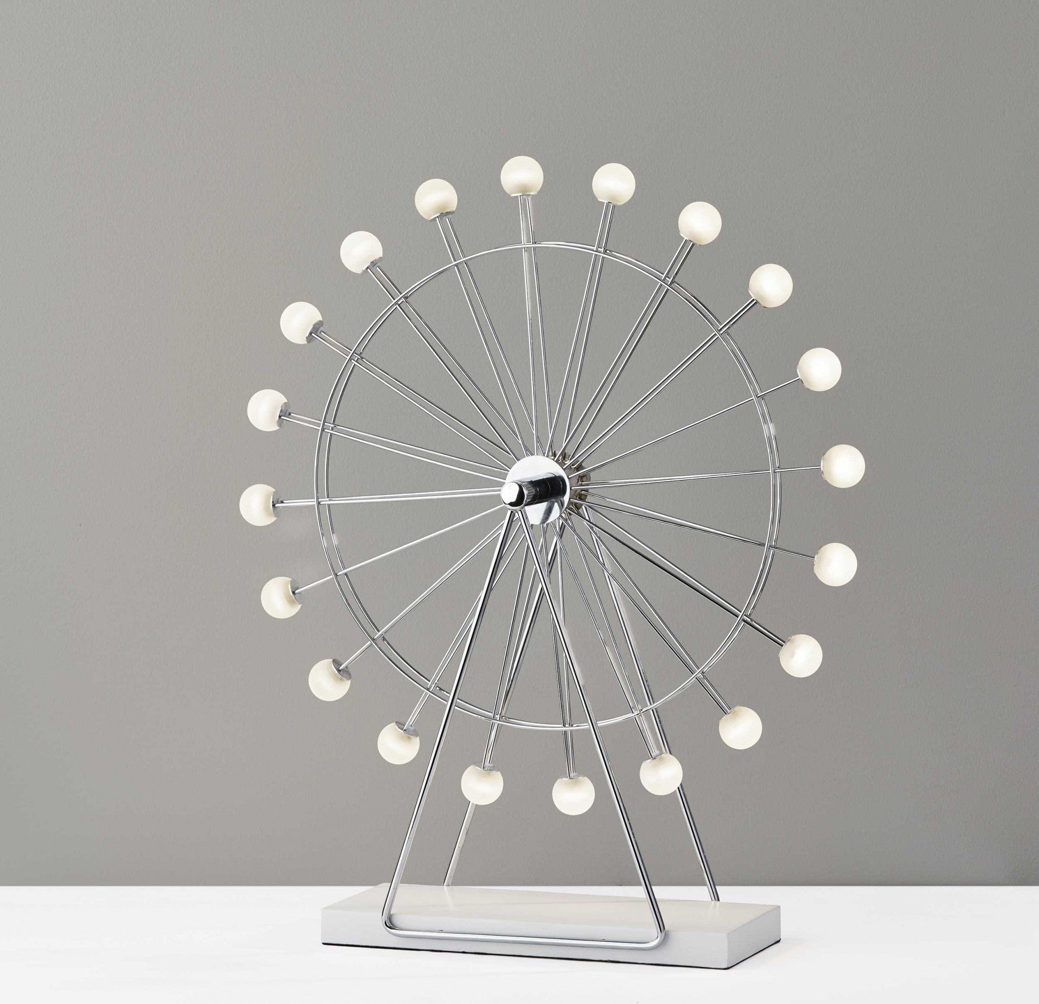 22" Off White Metal Multi Light Bedside LED Table Lamp With Off White Globe Shade - Homeroots - Flyclothing LLC
