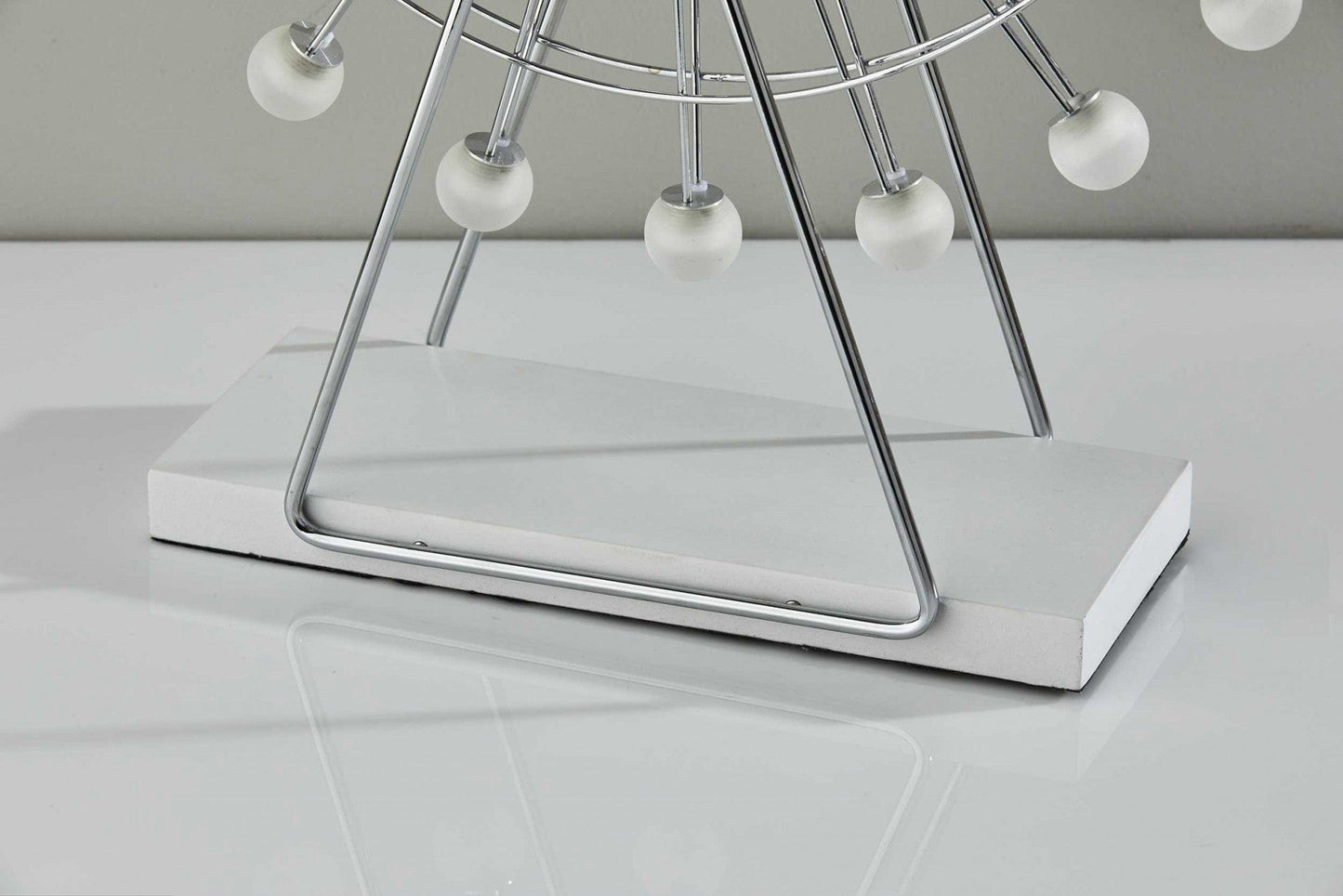 22" Off White Metal Multi Light Bedside LED Table Lamp With Off White Globe Shade - Homeroots - Flyclothing LLC
