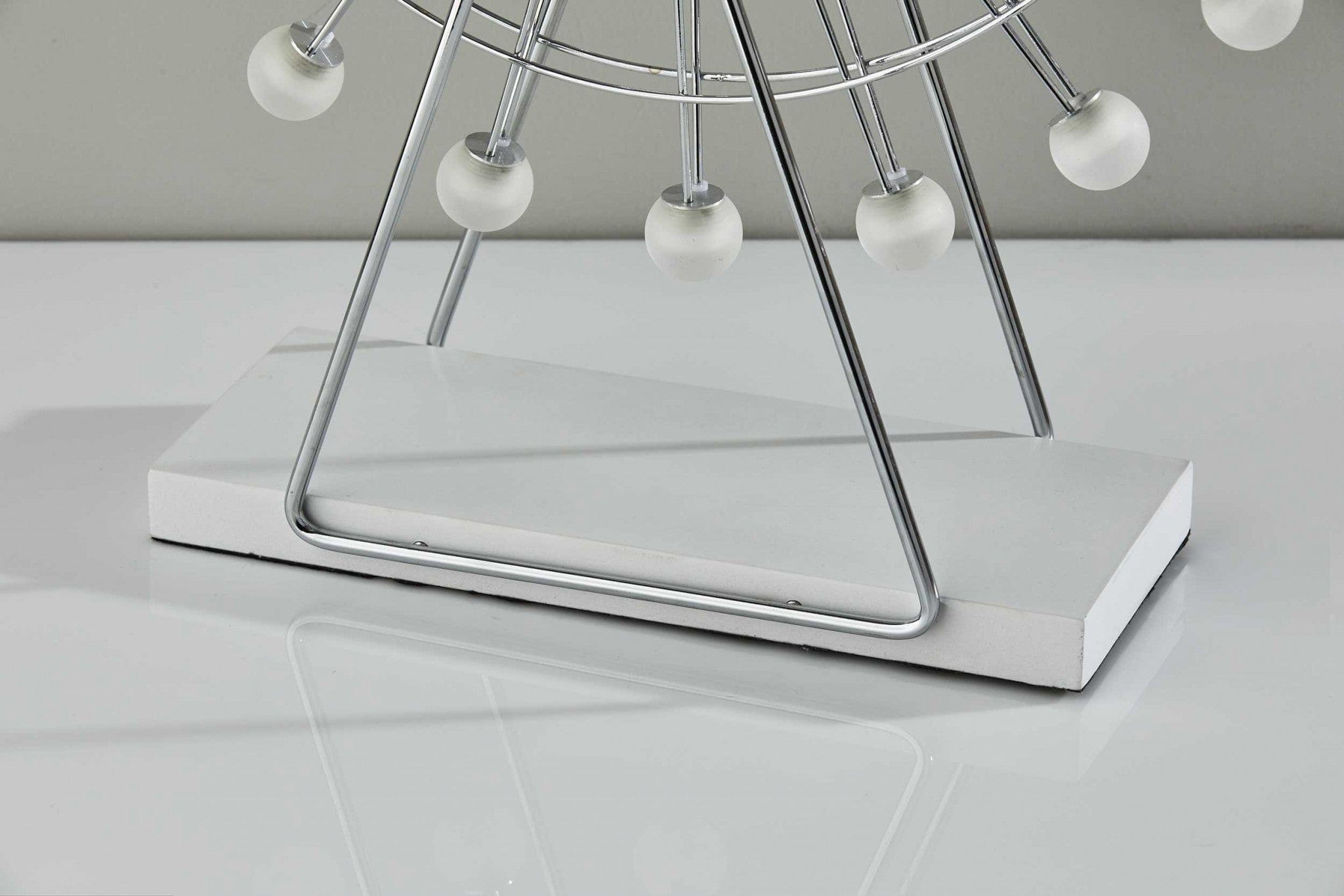22" Off White Metal Multi Light Bedside LED Table Lamp With Off White Globe Shade - Homeroots - Flyclothing LLC