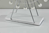 22" Off White Metal Multi Light Bedside LED Table Lamp With Off White Globe Shade - Homeroots