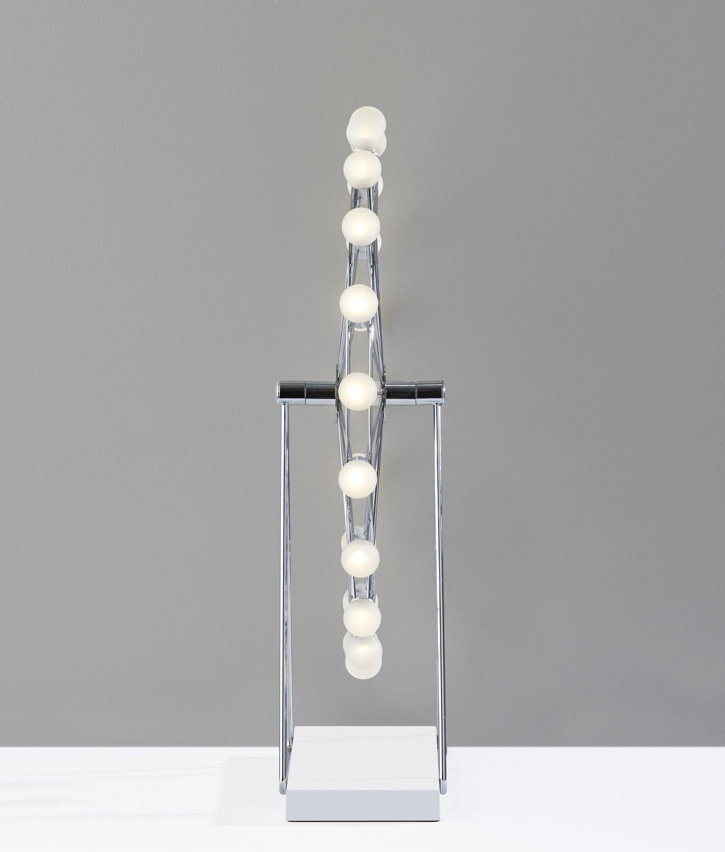 22" Off White Metal Multi Light Bedside LED Table Lamp With Off White Globe Shade - Homeroots - Flyclothing LLC