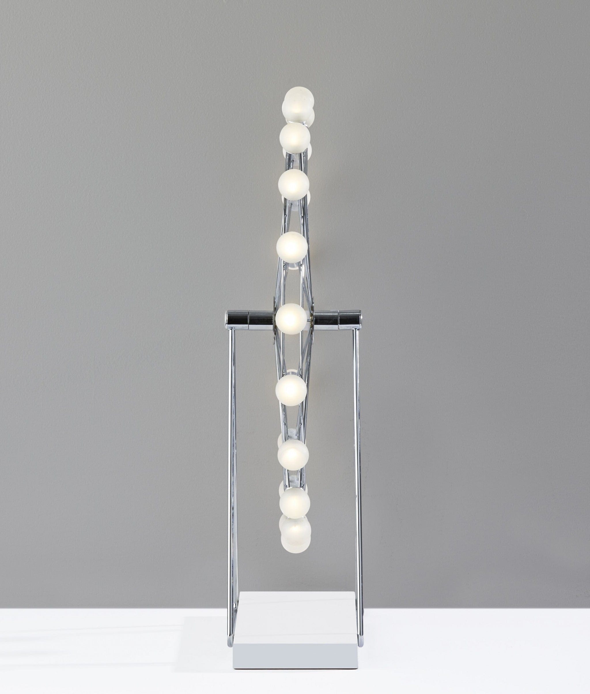 22" Off White Metal Multi Light Bedside LED Table Lamp With Off White Globe Shade - Homeroots - Flyclothing LLC