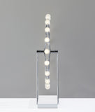 22" Off White Metal Multi Light Bedside LED Table Lamp With Off White Globe Shade - Homeroots