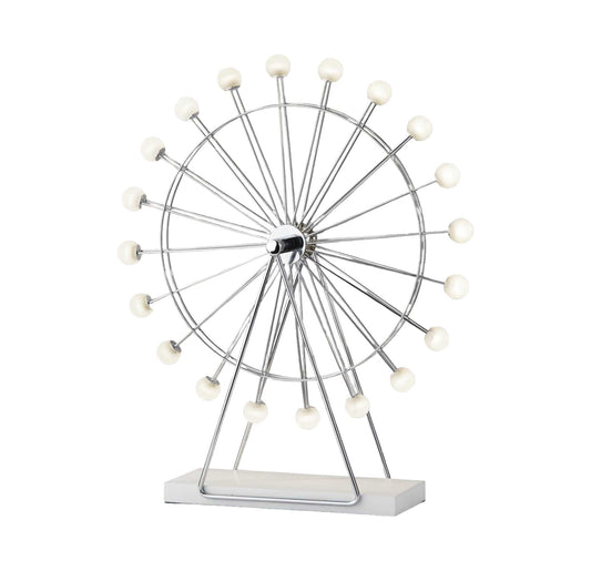 22" Off White Metal Multi Light Bedside LED Table Lamp With Off White Globe Shade