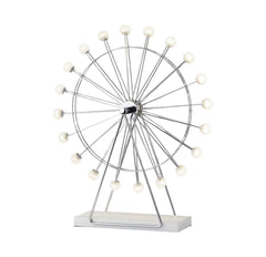 22" Off White Metal Multi Light Bedside LED Table Lamp With Off White Globe Shade