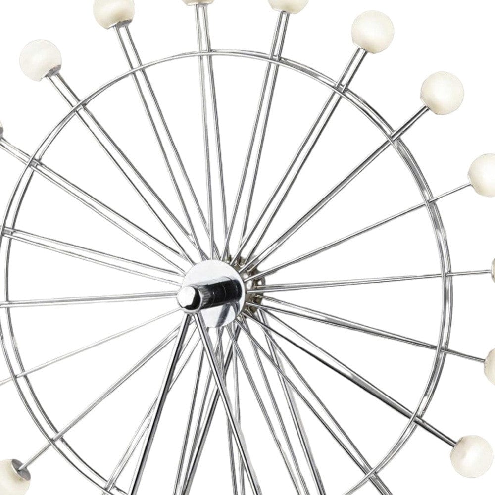 22" Off White Metal Multi Light Bedside LED Table Lamp With Off White Globe Shade - Homeroots