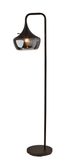 64" Black Task Floor Lamp With Black Bowl Shade - Homeroots