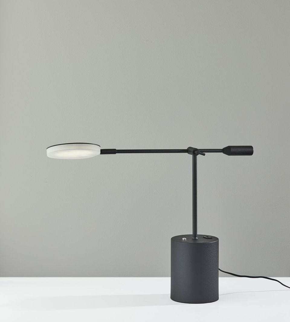 Three Color Adjustable Floor Lamp Black Metal Saucer Led - Homeroots - Flyclothing LLC