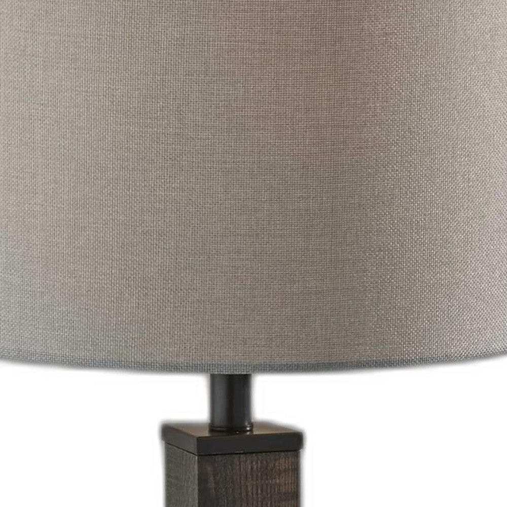 Black Wood Monument Table Lamp - Homeroots - Flyclothing LLC