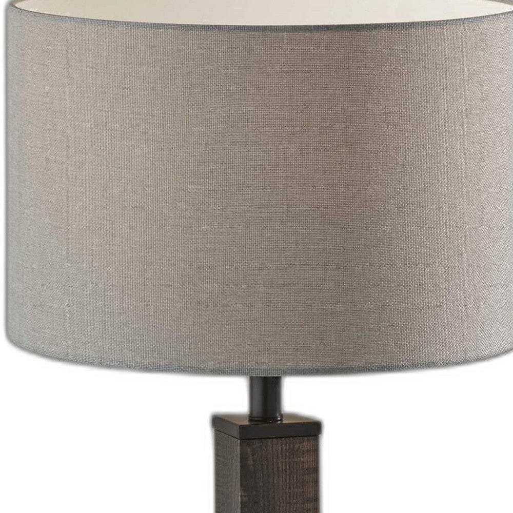 Black Wood Monument Table Lamp - Homeroots - Flyclothing LLC