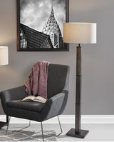 62" Black Traditional Shaped Floor Lamp With Off-White Drum Shade - Homeroots - Flyclothing LLC