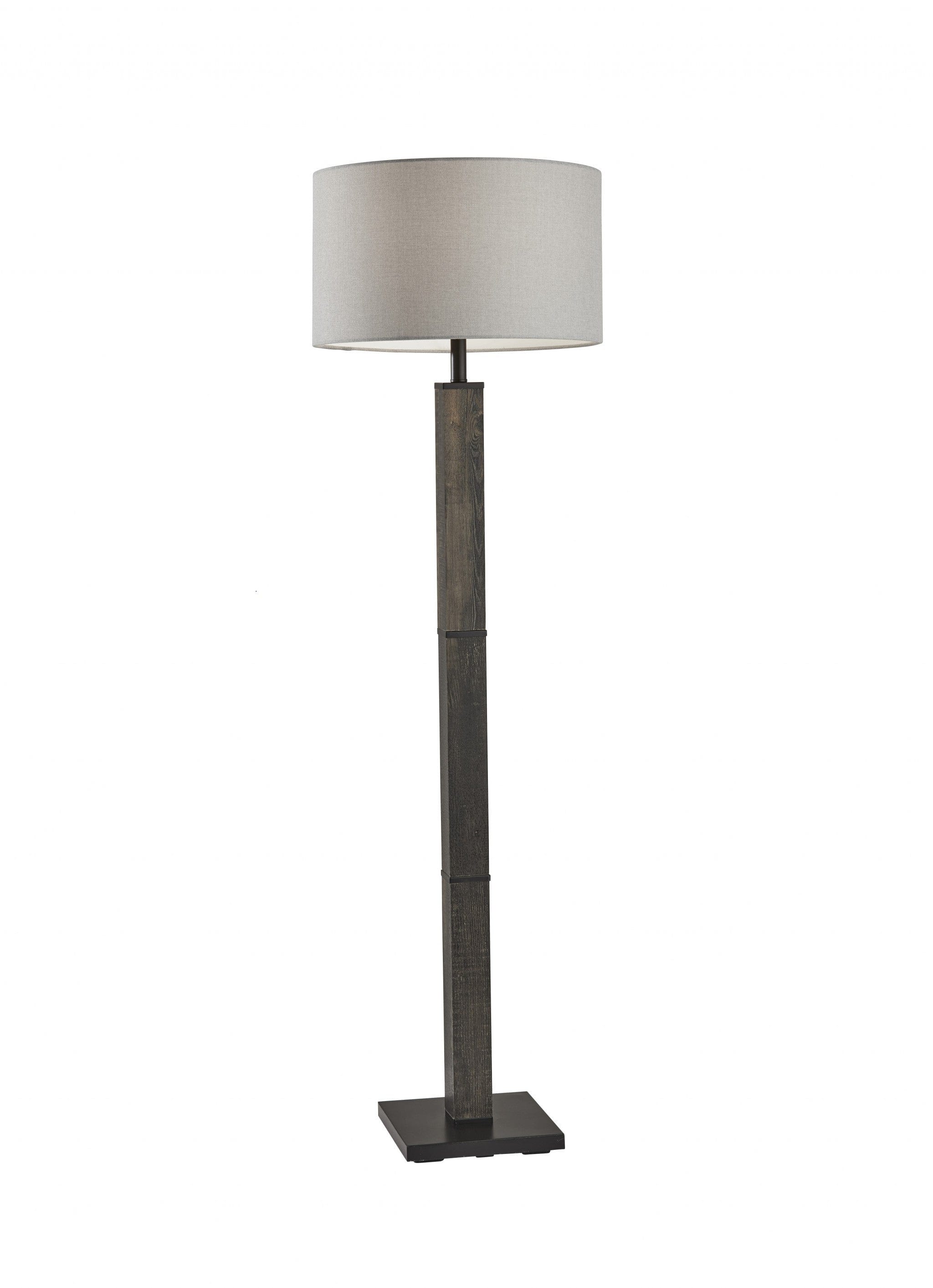 62" Black Traditional Shaped Floor Lamp With Off-White Drum Shade - Homeroots - Flyclothing LLC