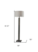 62" Black Traditional Shaped Floor Lamp With Off-White Drum Shade - Homeroots - Flyclothing LLC