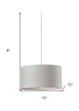 White Fabric Sleek Drum Pendant Lamp - Homeroots - Flyclothing LLC