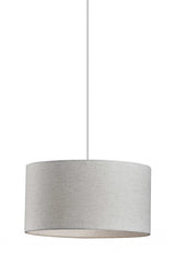 White Fabric Sleek Drum Pendant Lamp