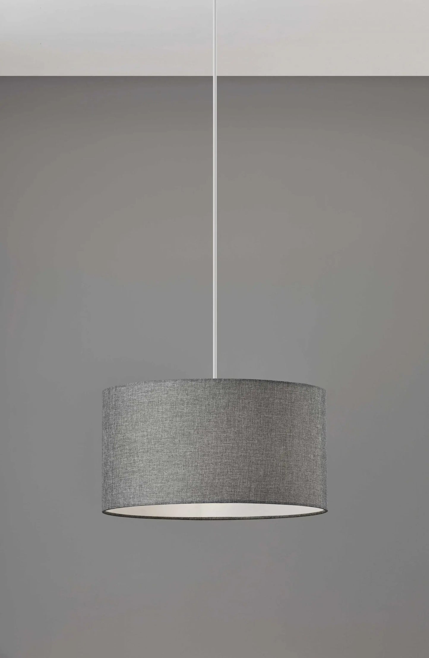 Heather Grey Fabric Shade Electric Drum Pendant - Homeroots - Flyclothing LLC
