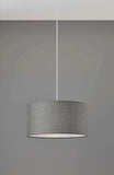 Heather Grey Fabric Shade Electric Drum Pendant - Homeroots - Flyclothing LLC