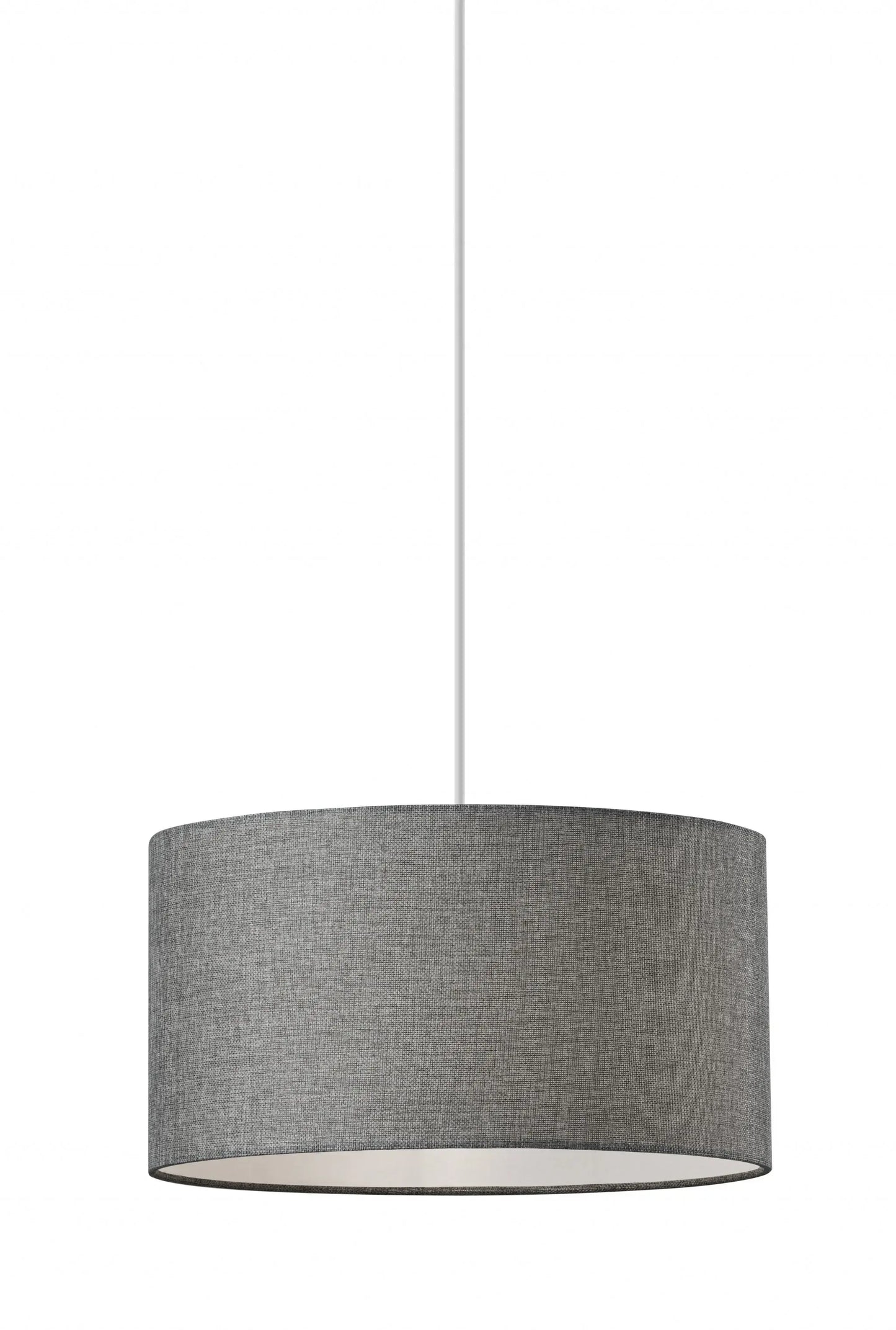 Heather Grey Fabric Shade Electric Drum Pendant - Homeroots - Flyclothing LLC