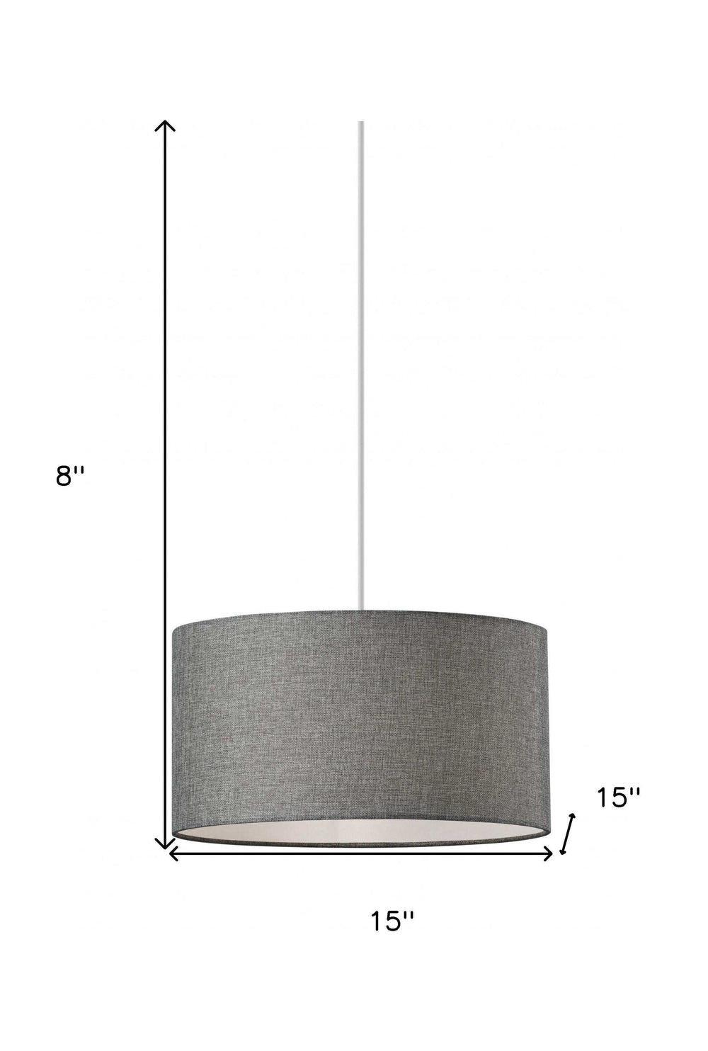 Heather Grey Fabric Shade Electric Drum Pendant - Homeroots - Flyclothing LLC