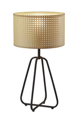 Open Cane Web Natural Shade Dark Bronze Table Lamp - Homeroots
