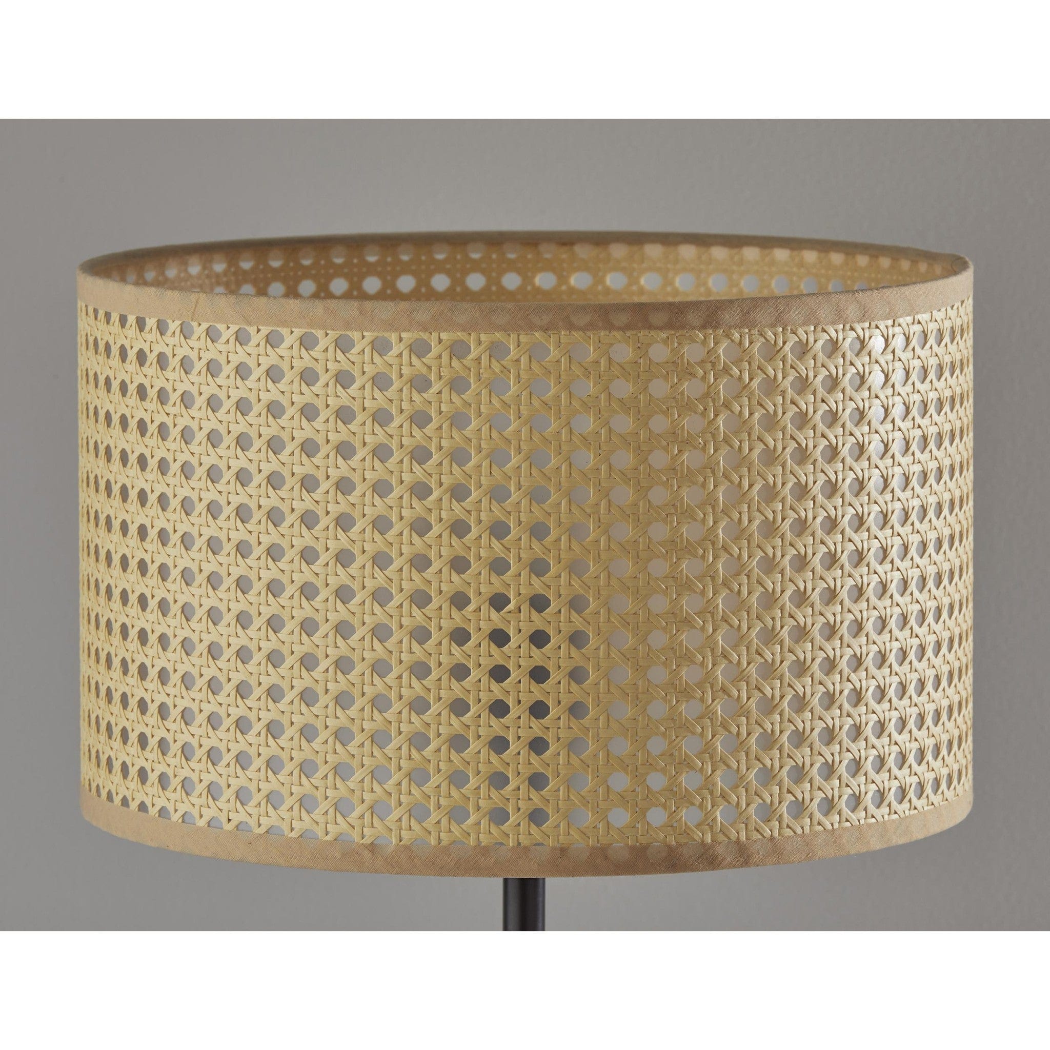 Open Cane Web Natural Shade Dark Bronze Table Lamp - Homeroots